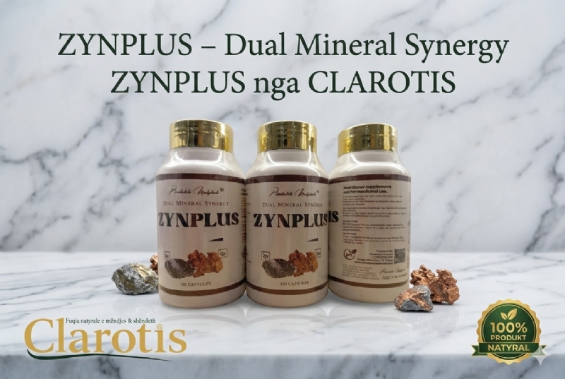Produkt natyral ZYNPLUS Dual Mineral Synergy nga CLAROTIS, zinc kapsula,...