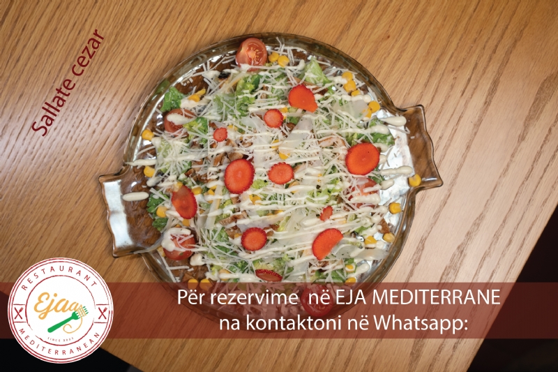 Sallate cezar nga Restorant EJA MEDITERRANE, rezervim restorant kuzhine italiane Tirane qender, darkë romantike restorant Tirane qender, rezervim darke restorant italian Tirane qender, restorant italian autentik Tirane qender rezervim