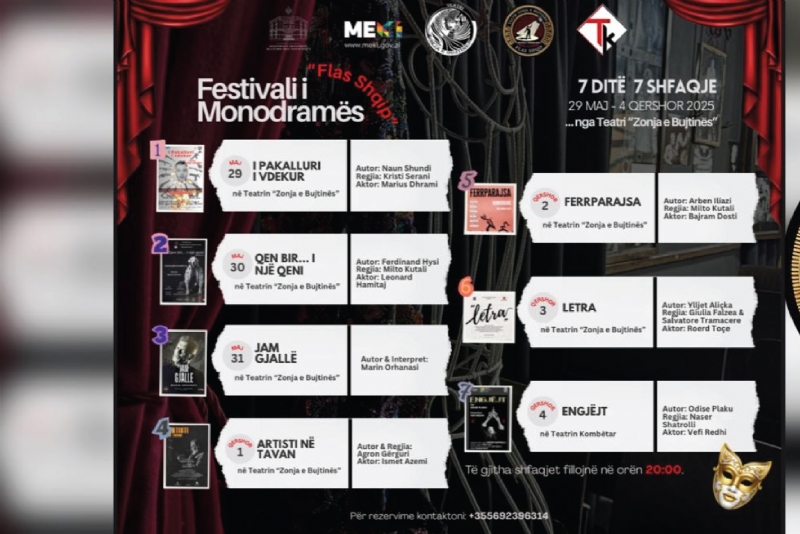Festival flas shqip, monodrama shqiptare 2025, teatri zonja e bujtinës, ...